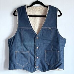 Vintage NELSON Denim / Sherpa Vest • Sherpa Lined • Unisex Size Large